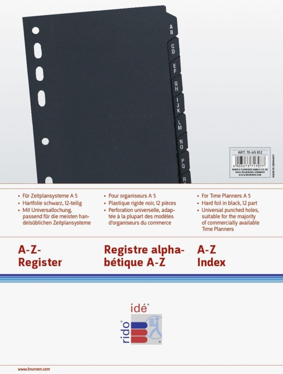 rido/idé 7066802 Kalender-Register (aus Hartfolie, für Timer Filius rido/idé 7066802 Kalender-Register (aus Hartfolie, für Timer Filius