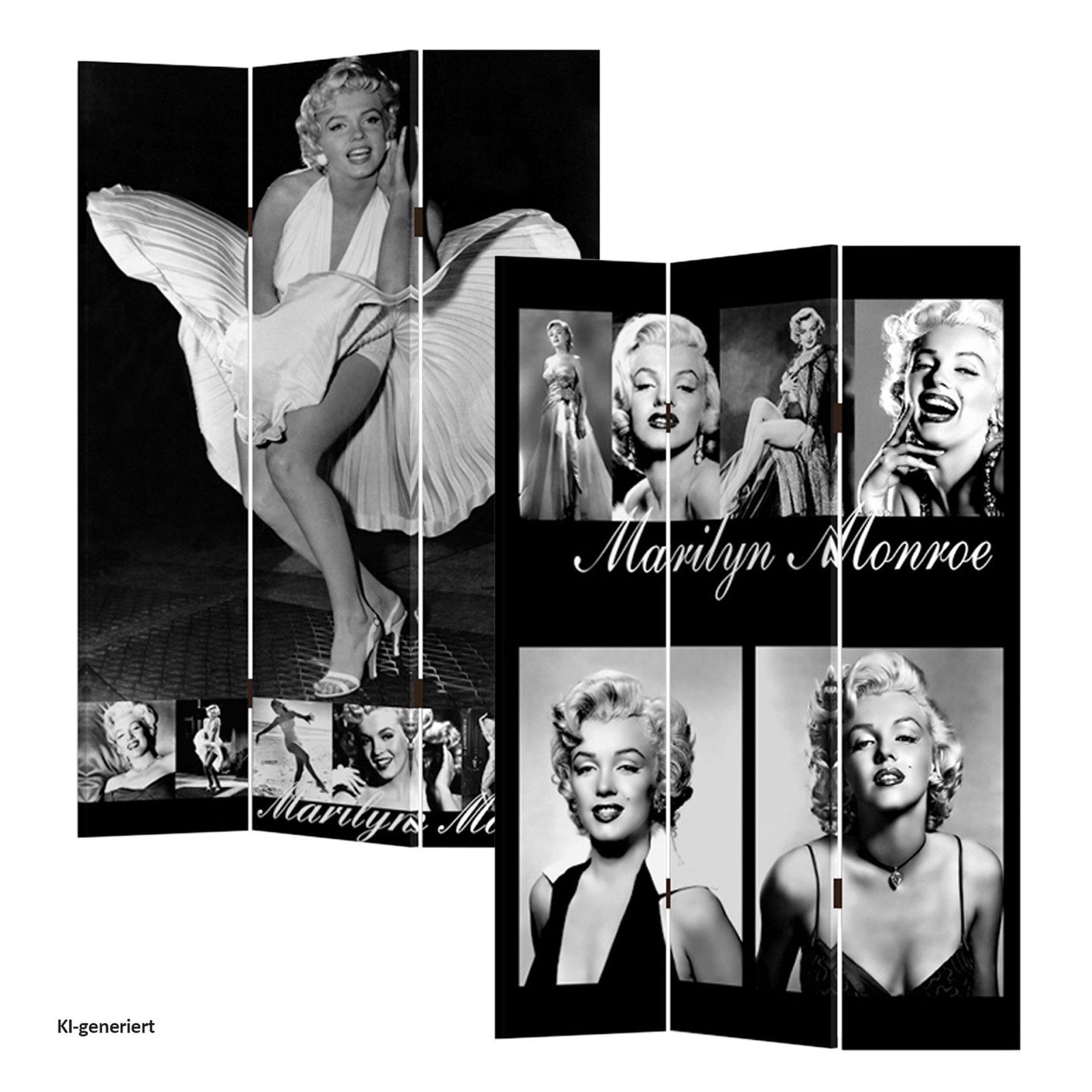 HTI-Line Paravent Paravent Marilyn (Stück, 1 St., 1 Paravent), Raumteiler Sichtschutz Trennwand