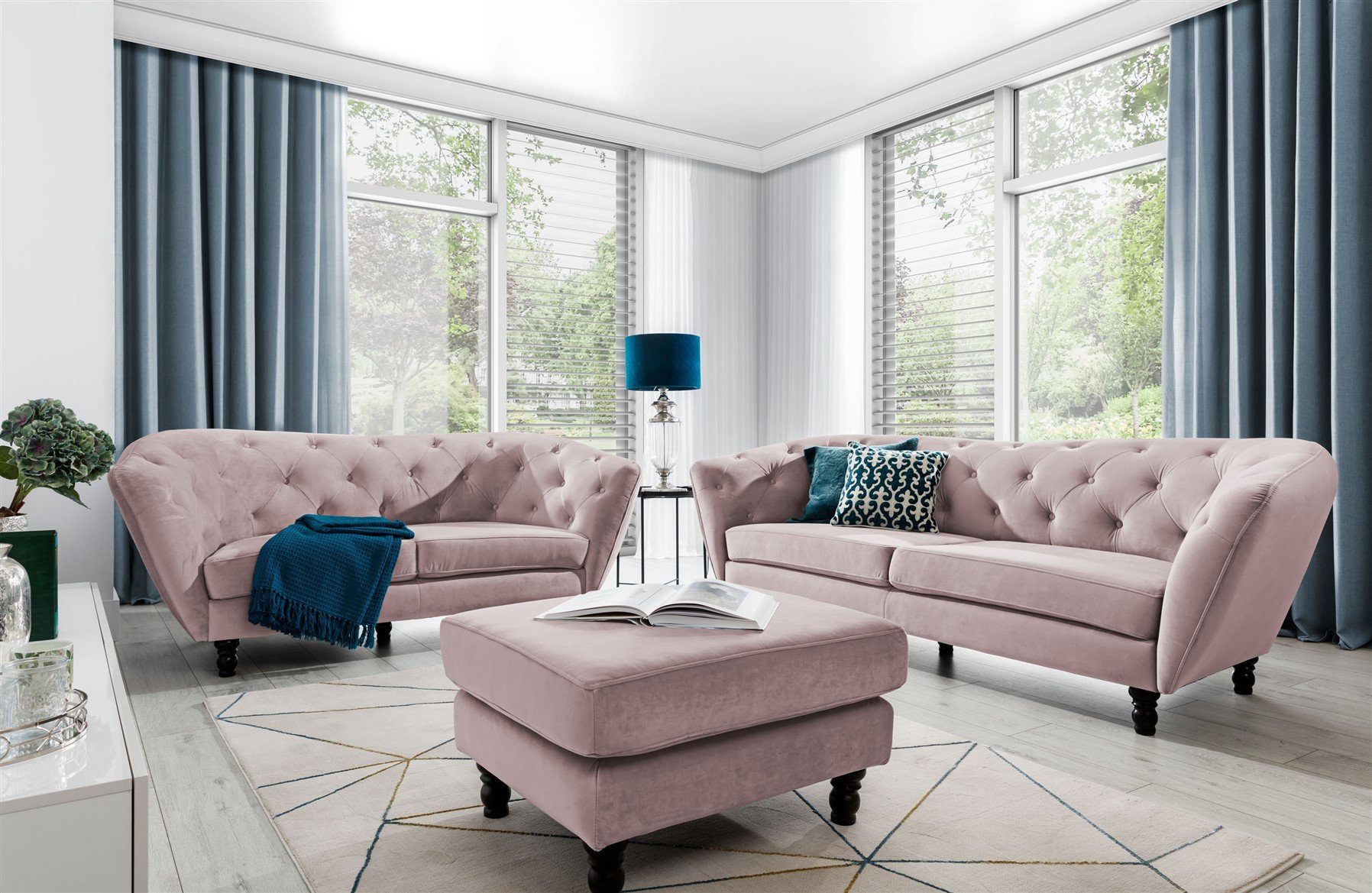 Fun Möbel Polstergarnitur Sofa-Set 3-2-1 Designer-Sofa Charlotte Stoff, (3-tlg., Sofa-Set 3-2-1 Designer-Sofa Charlotte Stoff)