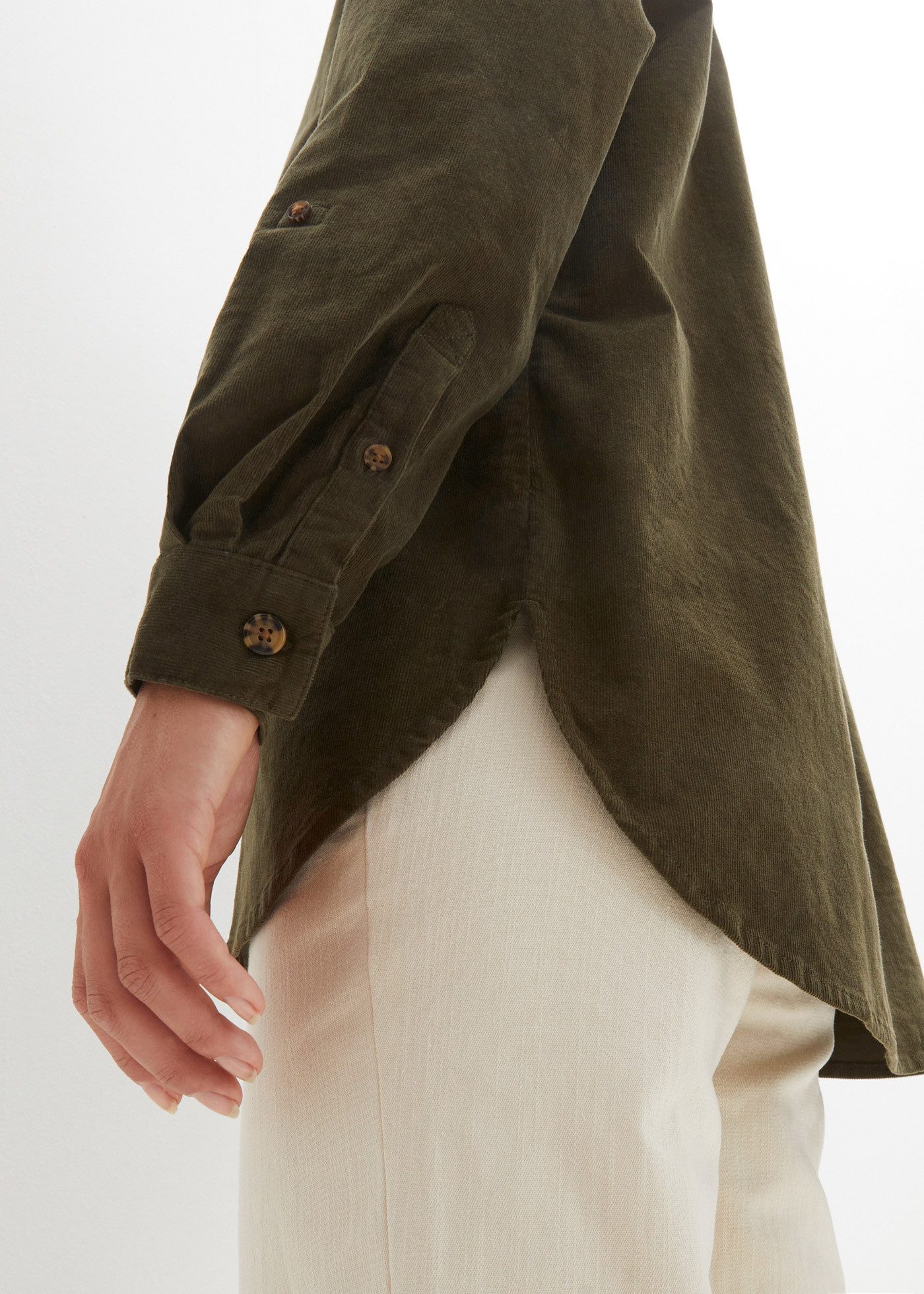 bonprix Langarmbluse Cord-Hemd mit Seitenschlitz günstig online kaufen