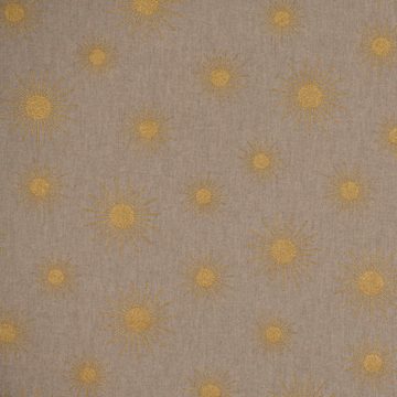 SCHÖNER LEBEN. Stoff Dekostoff Halbpanama Leinenlook Sonne natur goldfarbig 1,40m Breite