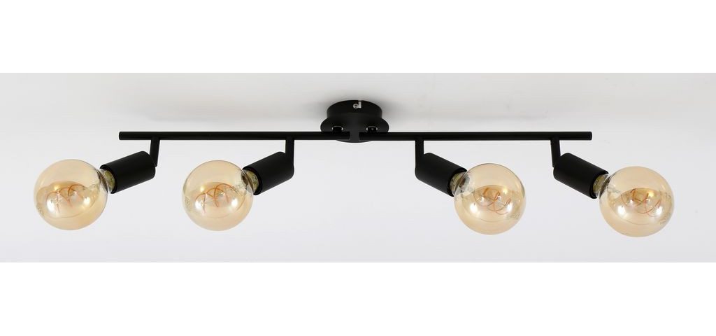 Briloner Leuchten Deckenleuchte Briloner 4er Spot Black Steel schwarz 69,5 x 10 cm, Ohne Leuchtmittel, Nicht dimmbar nicht Smart Home-fähig ohne Bewegungsmelder