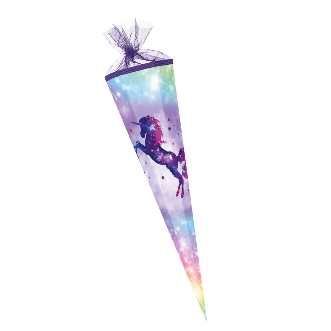Nestler Schultüte Nestler Schultüte Galaxy Unicorn 85 cm 6-eckig Tüll/Textilborte