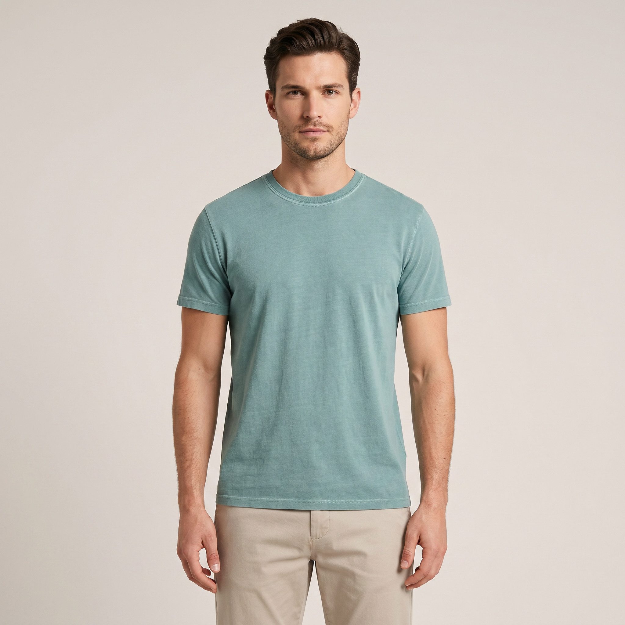 IMPURE Kurzarmshirt TSHIRT S/S JERSEY SOLID G/D - modisches italienisches kurzarm Basic Sh