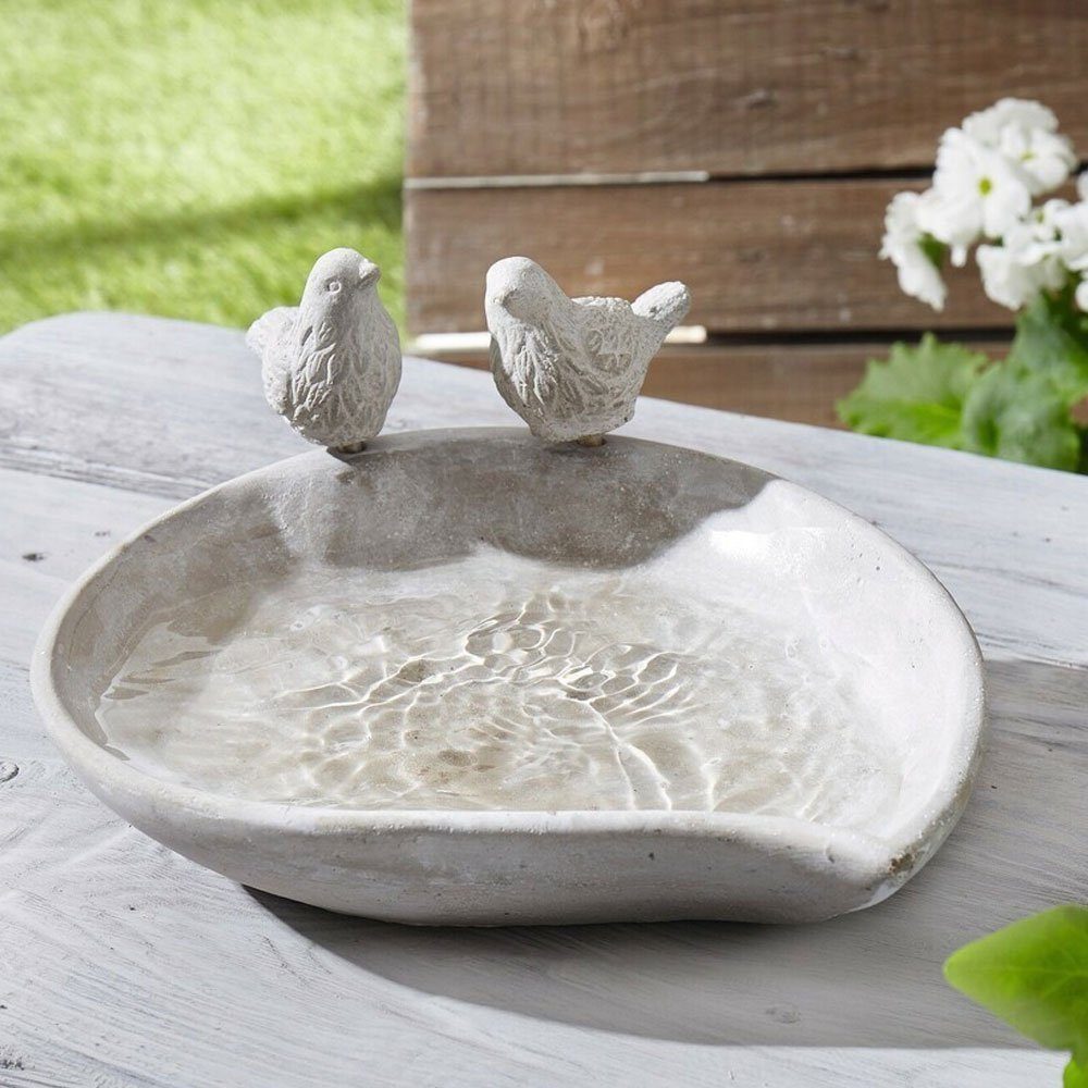 Home-trends24.de Vogeltränke Grau Vogelbad Futterschale Vogelbecken günstig online kaufen