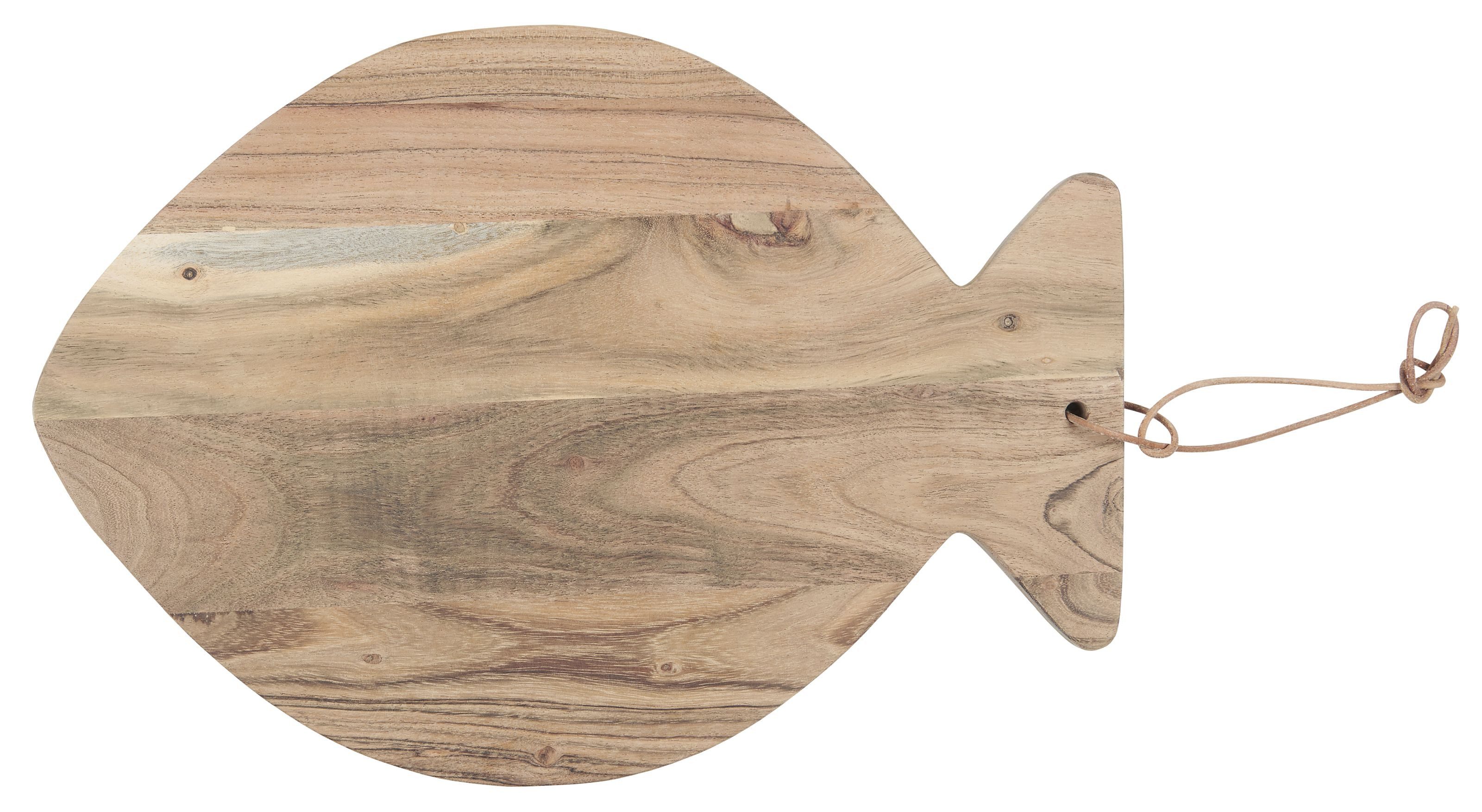 Servierbrett Ib Laursen - Schneidebrett Servierbrett Fisch Rundlich 28x40cm Holz