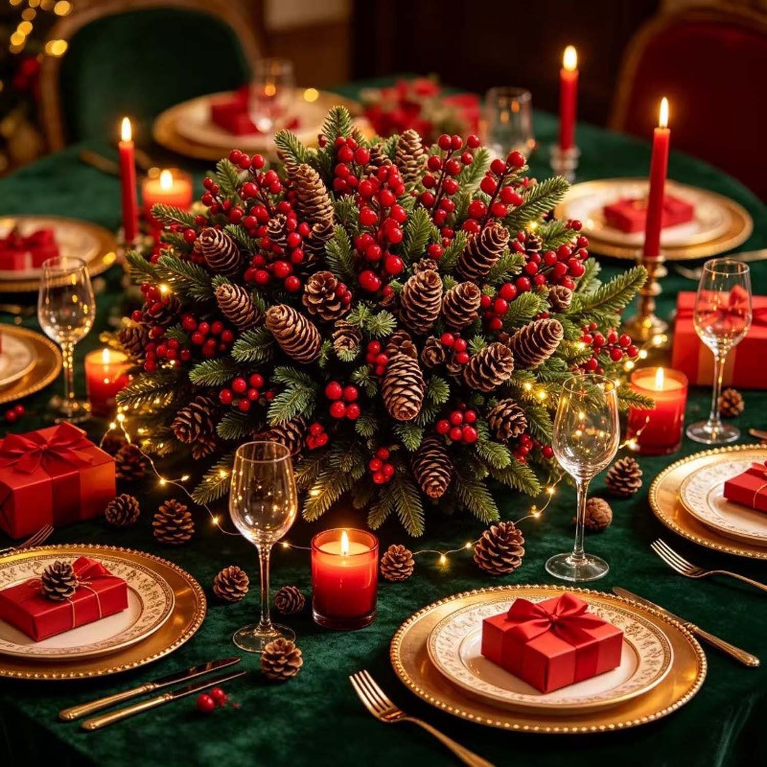 Kunstzweig 24 Stück Weihnachtsdekoration, künstliche Tannenzweige, Bomiclss – Bild 5 von 5