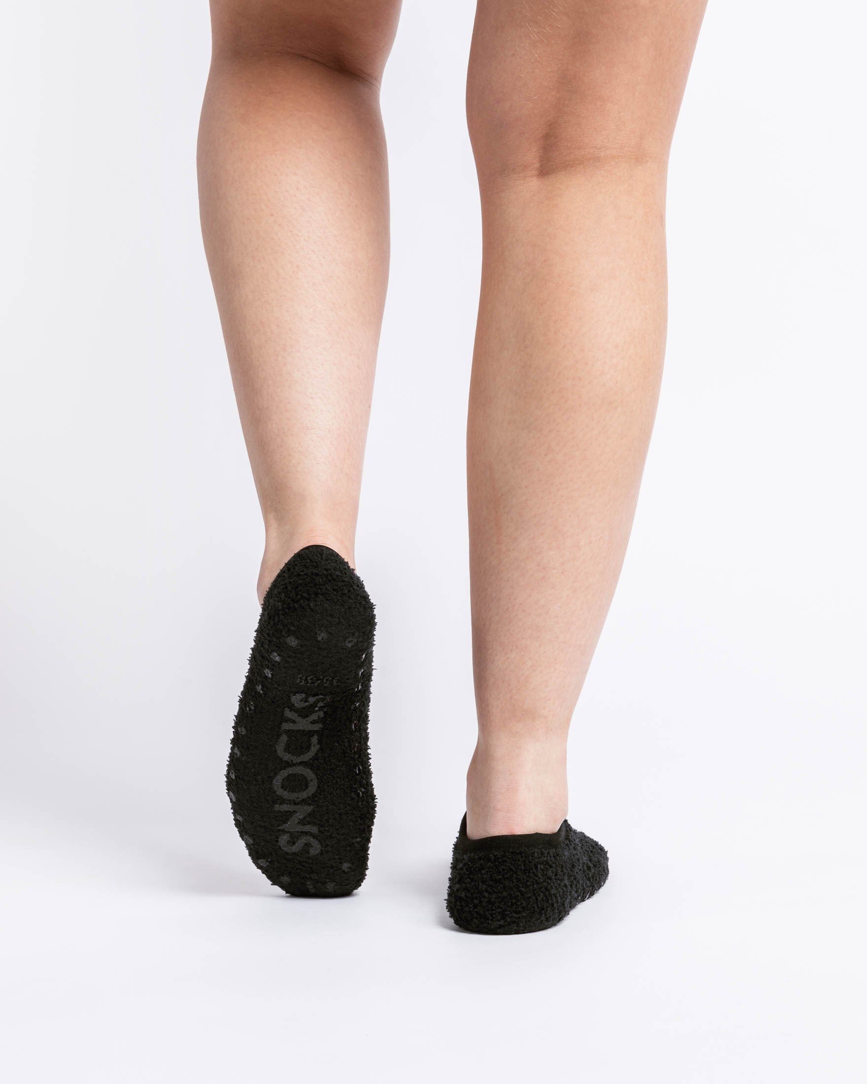 Schwarz SNOCKS Füßlinge Socken kuschelig Herren für Anti-Rutsch-Socken, weich den Winter (2-Paar) Socks Fluffy Sneaker Damen Invisible