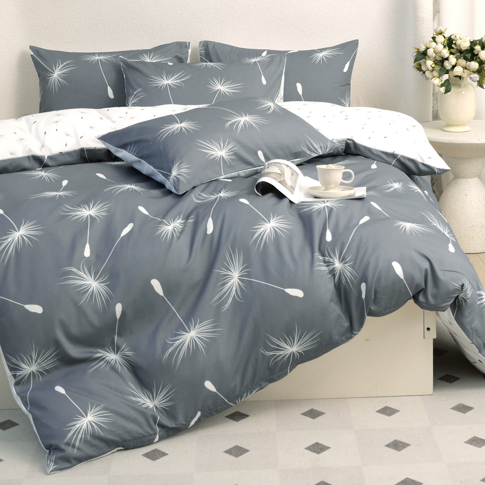 KEAYOO Bettwäsche Löwenzahnsamen, Baumwolle, 2 teilig, Bettwäsche mit Puste günstig online kaufen