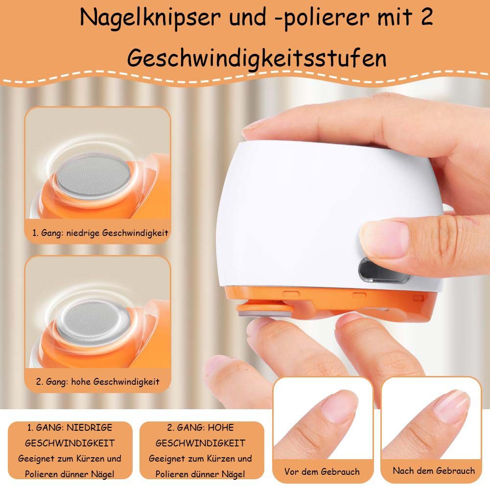 Minicloss Nagelknipser 2in1 Nagelfeile Elektrisch mit Nageltrimmer und Nagelpolierer