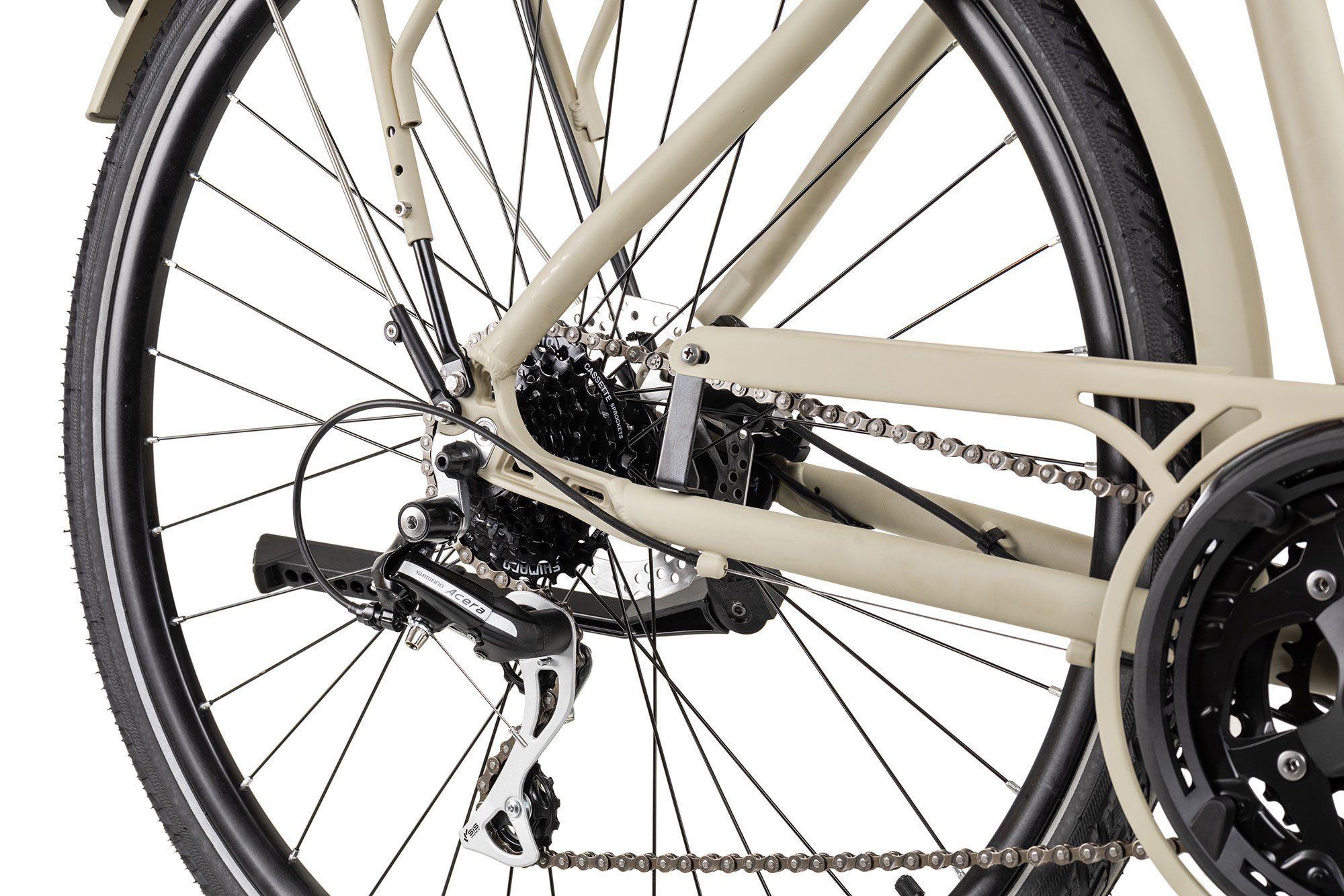 Thumbnail - 2R Manufaktur Trekkingrad TLX24 Trapez, 24 Gang Shimano Acera RD-M360 Schaltwerk, Kettenschaltung, Damenrad 28 Zoll brau...