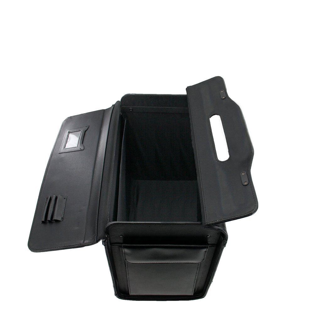Dermata Business-Trolley - Koffer aus Rindleder - 49,5 x 40 x 27 cm - schwarz