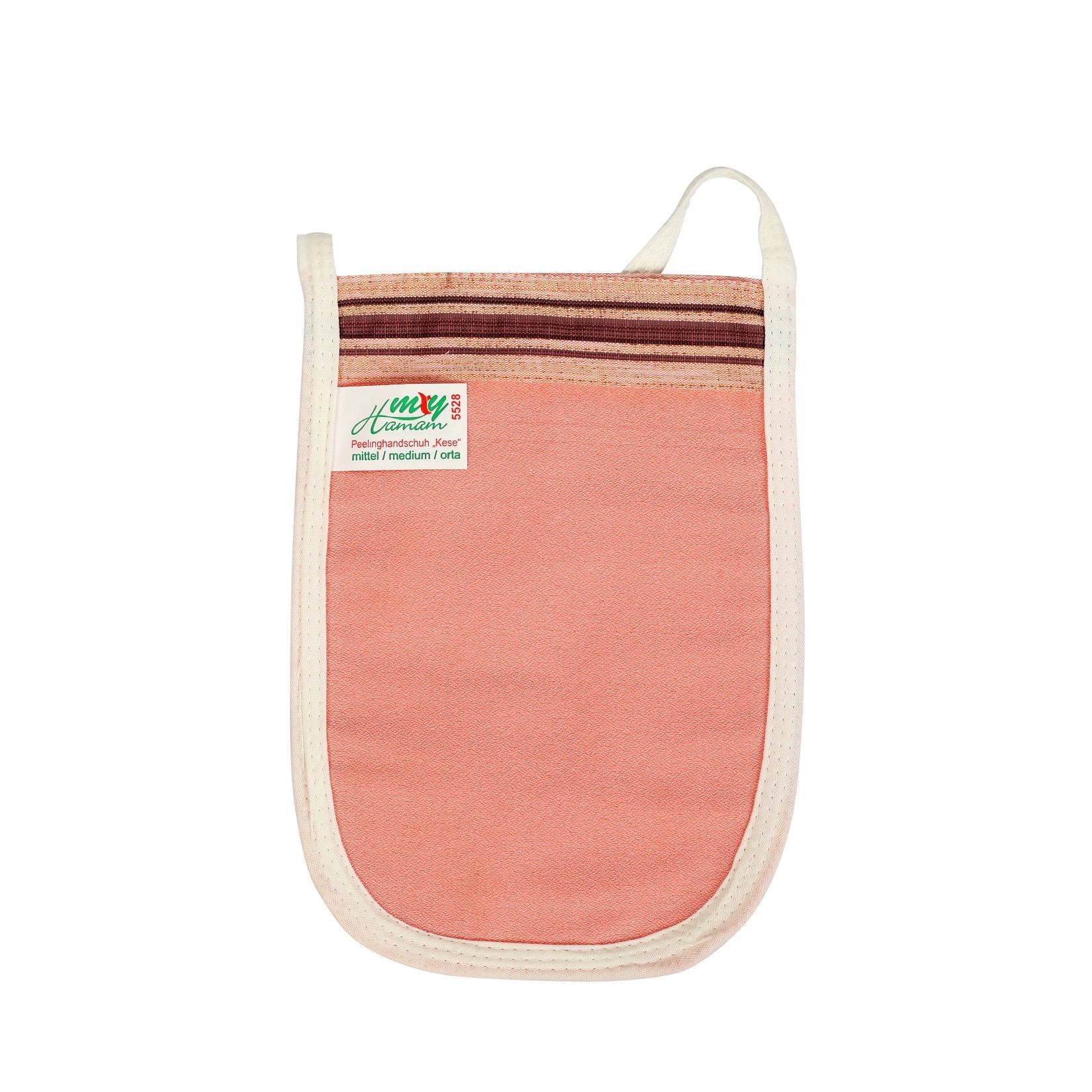 my Hamam Peelinghandschuh Haut rosa, (12-tlg), Reinigung Waschhandschuh Peeling (Hamam & der mittel Kese)