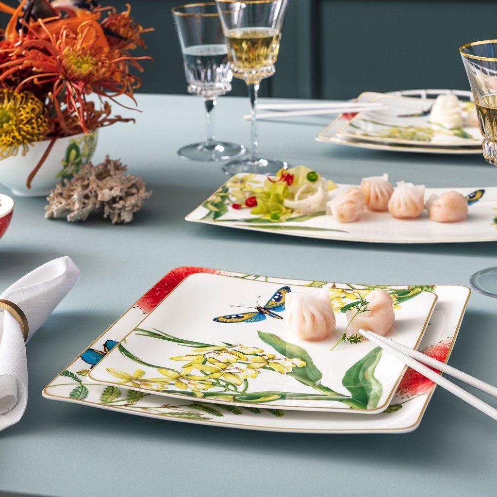 Villeroy & Boch Signature Frühstücksteller Amazonia Frühstücksteller, 23 x 23 cm, (1 St), Premium Bone Porcelain, 1 Stck, spülmaschinenfest, Made in Germany