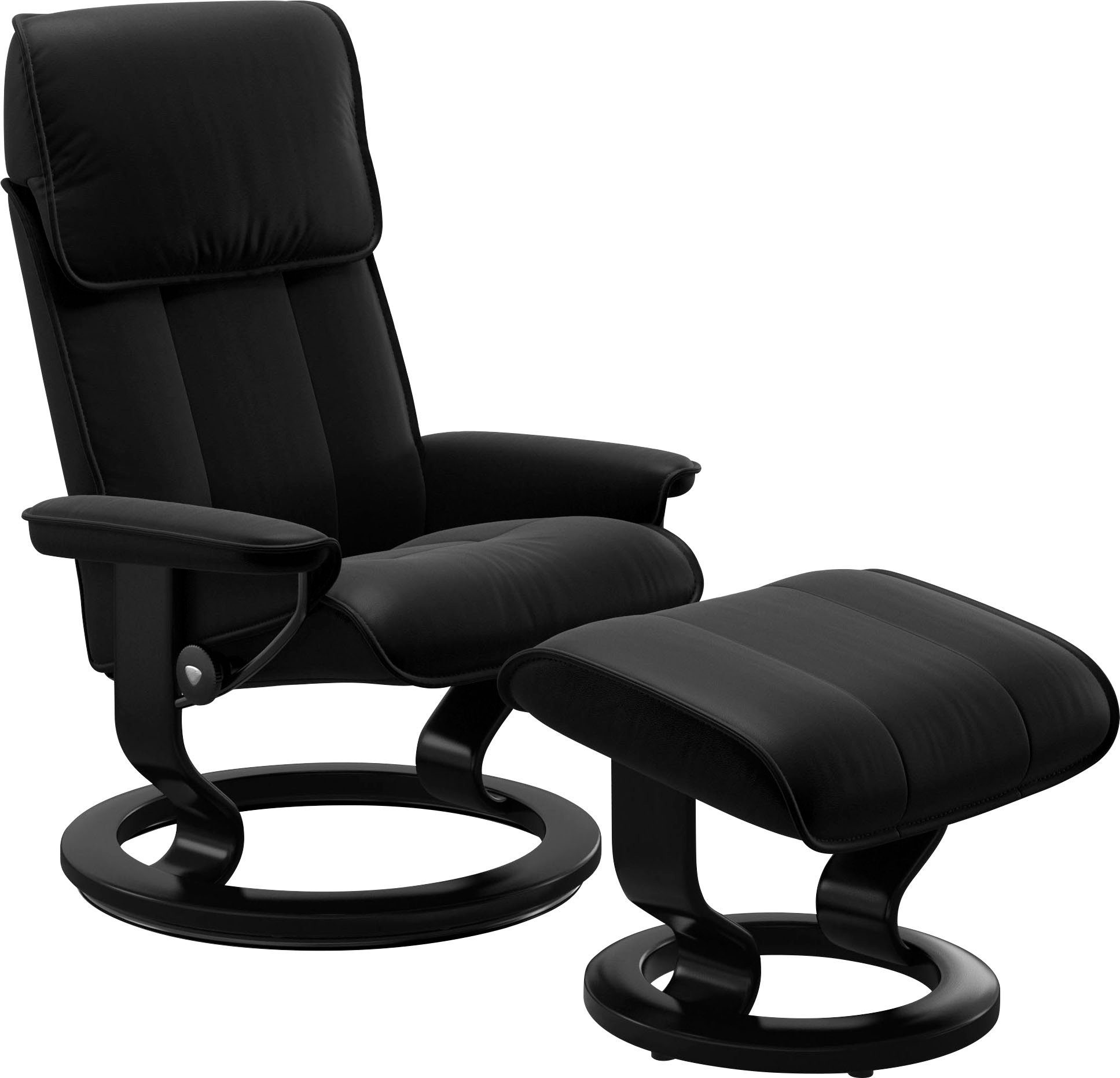 Stressless® Relaxsessel Admiral (Set, Relaxsessel inkl. Hocker), mit Classic Base, Größe M & L, Gestell Schwarz