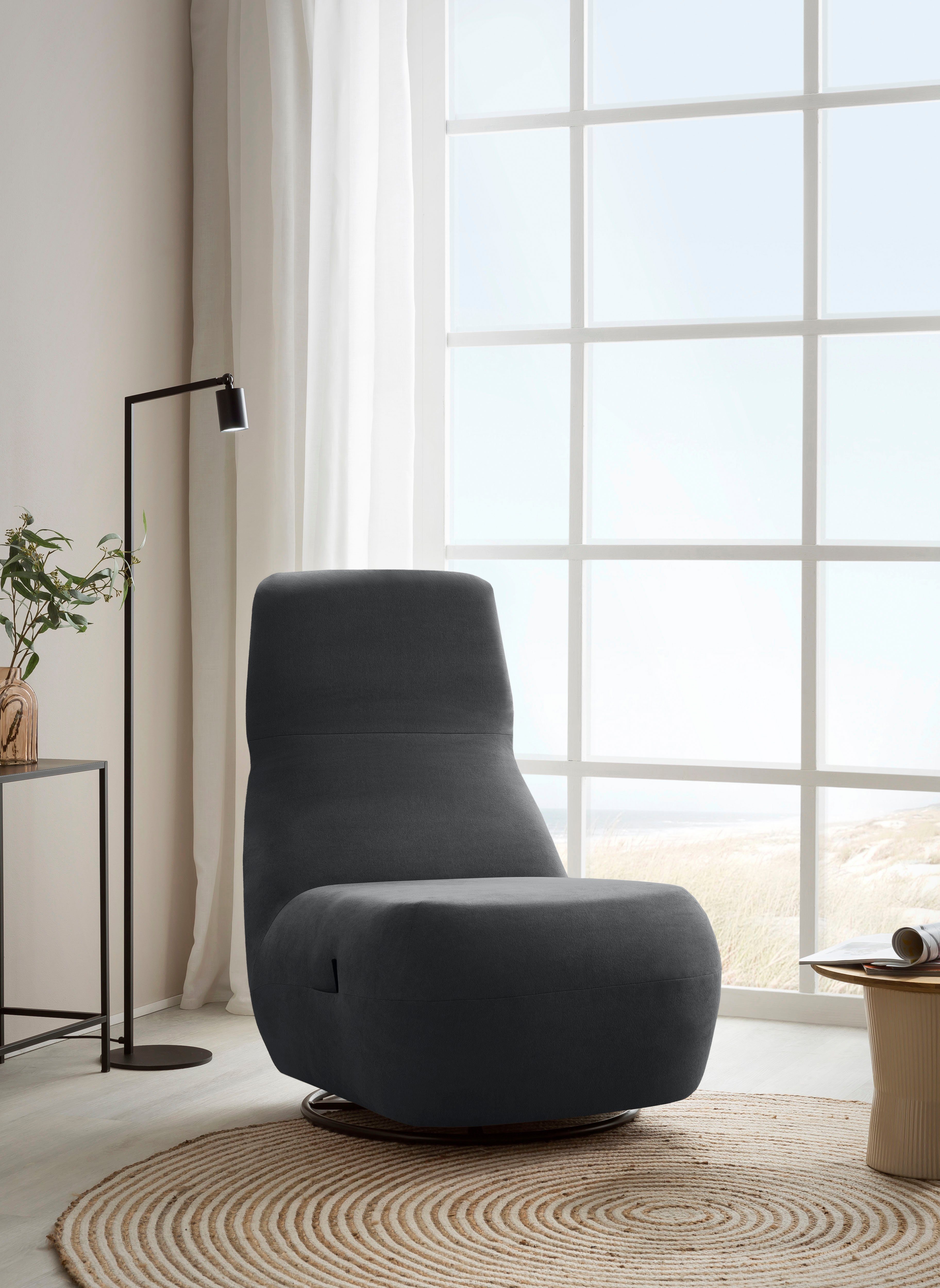 Home affaire Relaxsessel Emberson Sessel, Rückenlehne hochklappbar, Drehsessel, Rückenverstellung, Drehfunktion, wahlweise auch Swivel (Wipp) Funktion