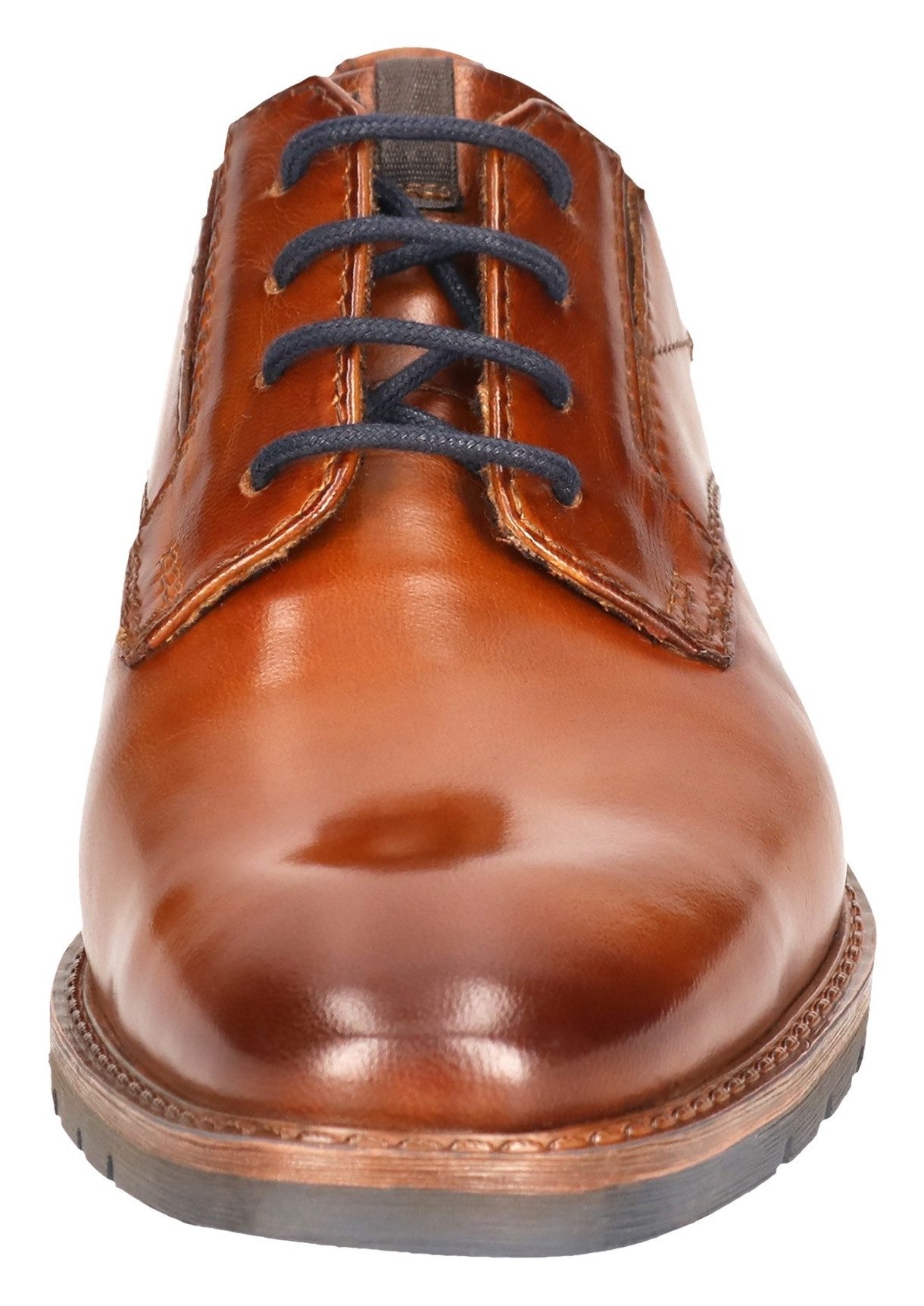 bugatti lace-up shoe, business shoe, evening shoe with small stretch inserts, width G