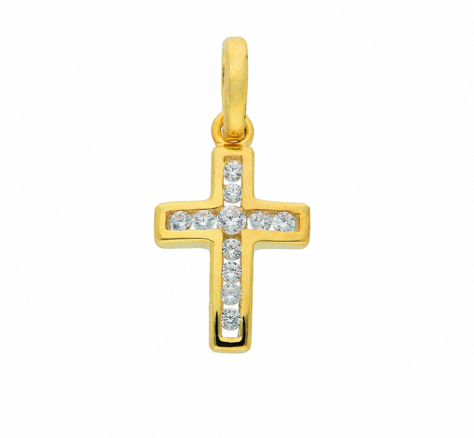 Anhänger Kette mit Halskette Anhänger ohne 333 Kreuz Adelia´s - mit Gold Set Zirkonia, Schmuckset