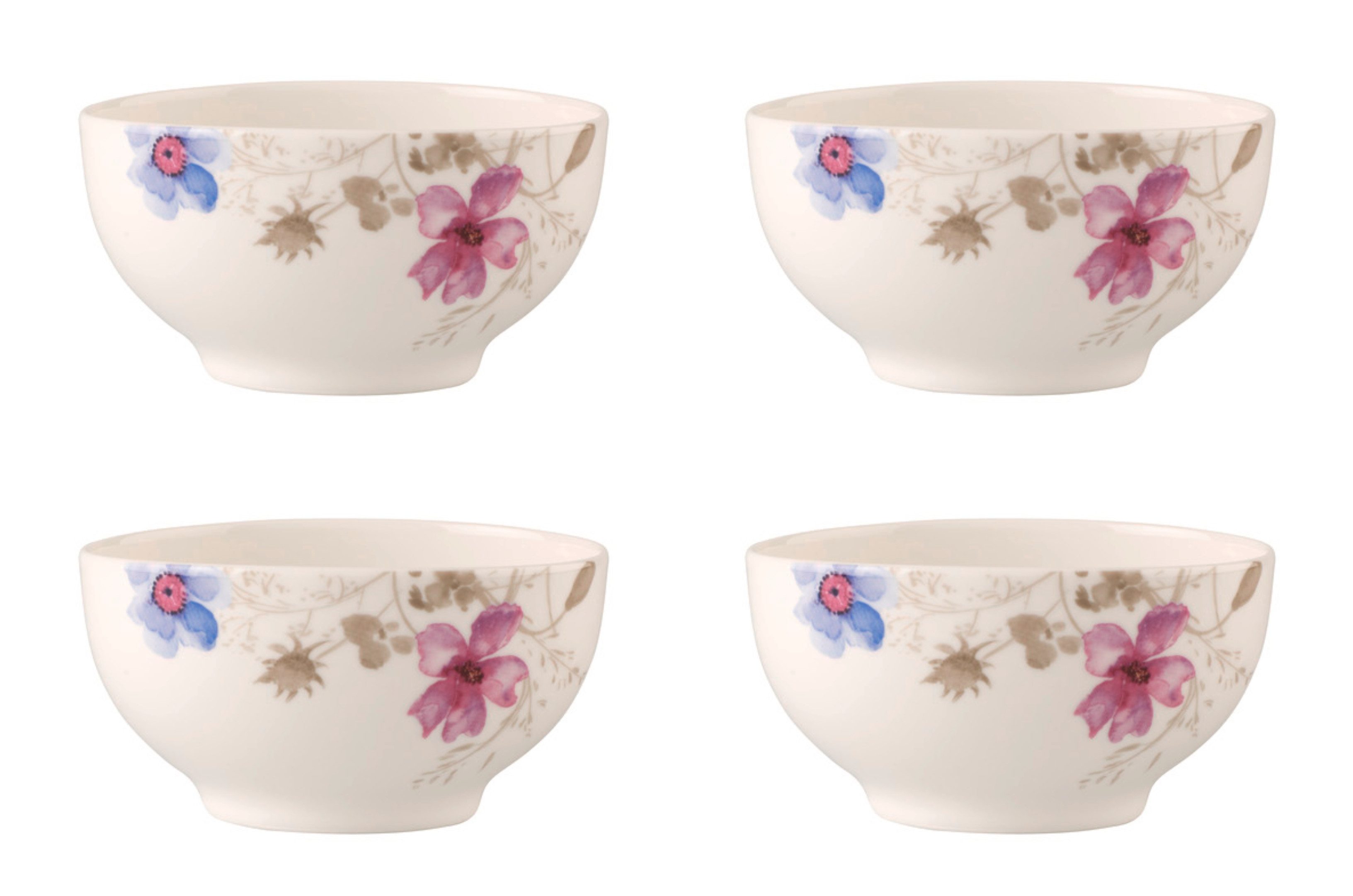 Villeroy & Boch Müslischale Mariefleur Gris, Porzellan, Spülmaschinengeeignet, Mehrfarbig, Motiv: Blumen