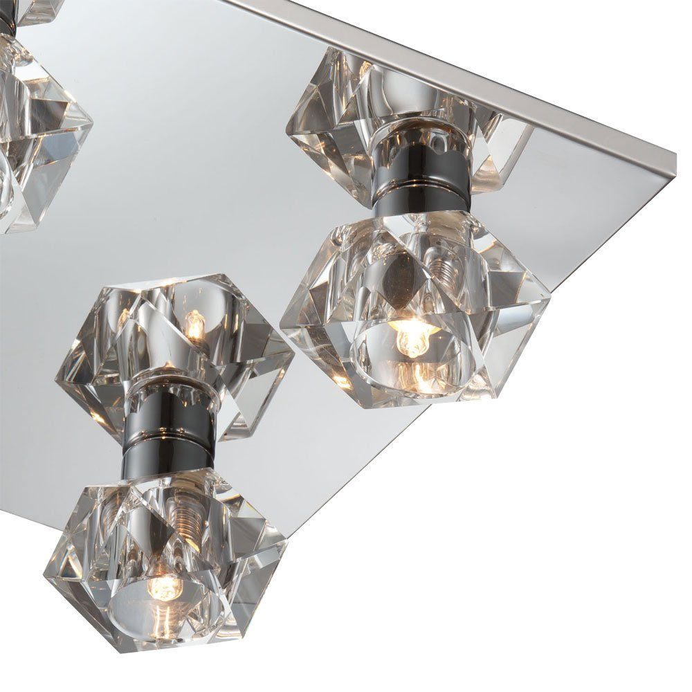 etc-shop LED Deckenleuchte, inklusive, Deckenleuchte ICE Leuchtmittel Kristallglas Deckenlampe Wohnzimmerlampe nicht CUBE