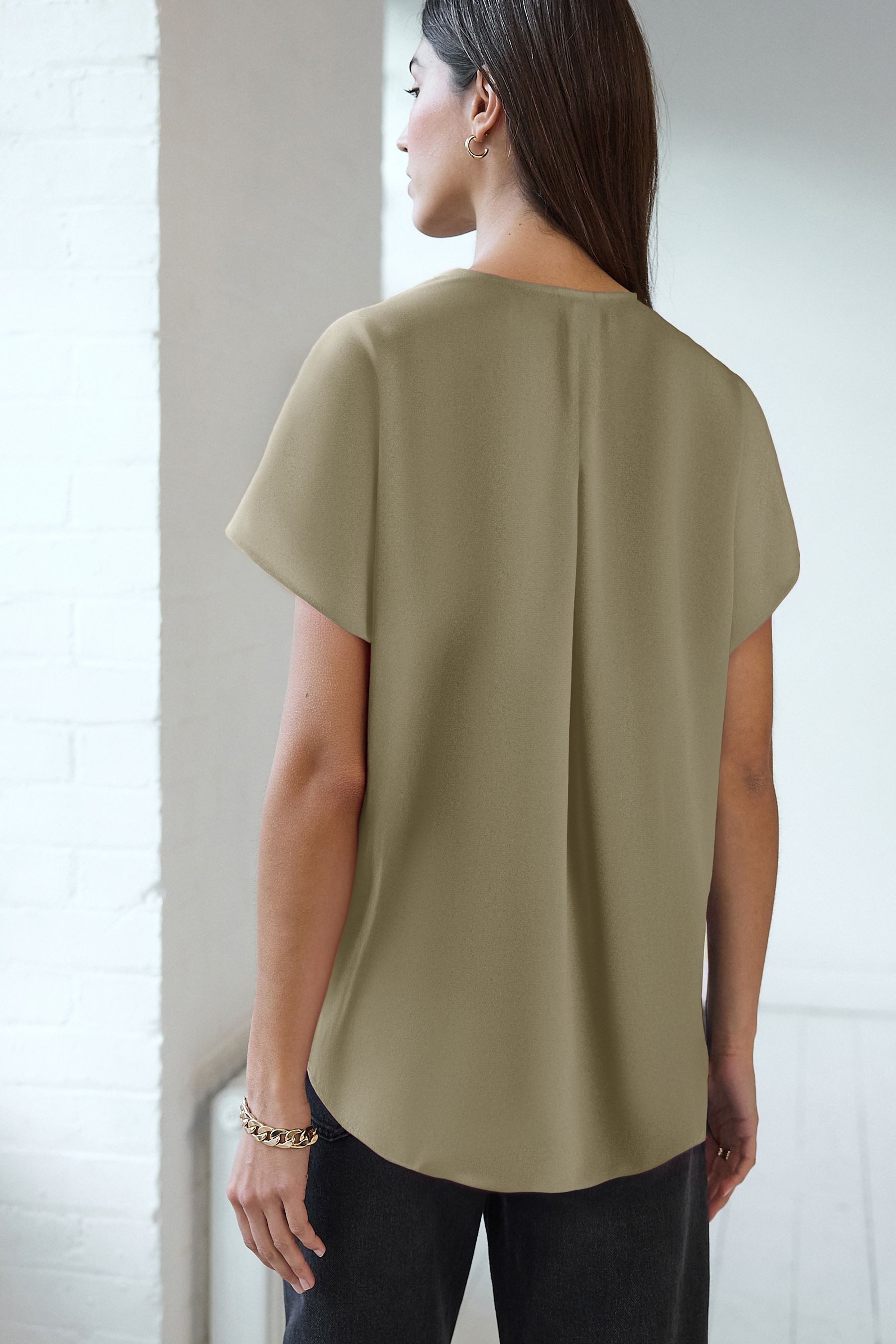 Next Kurzarmbluse Relaxed Fit Schlupfbluse mit günstig online kaufen