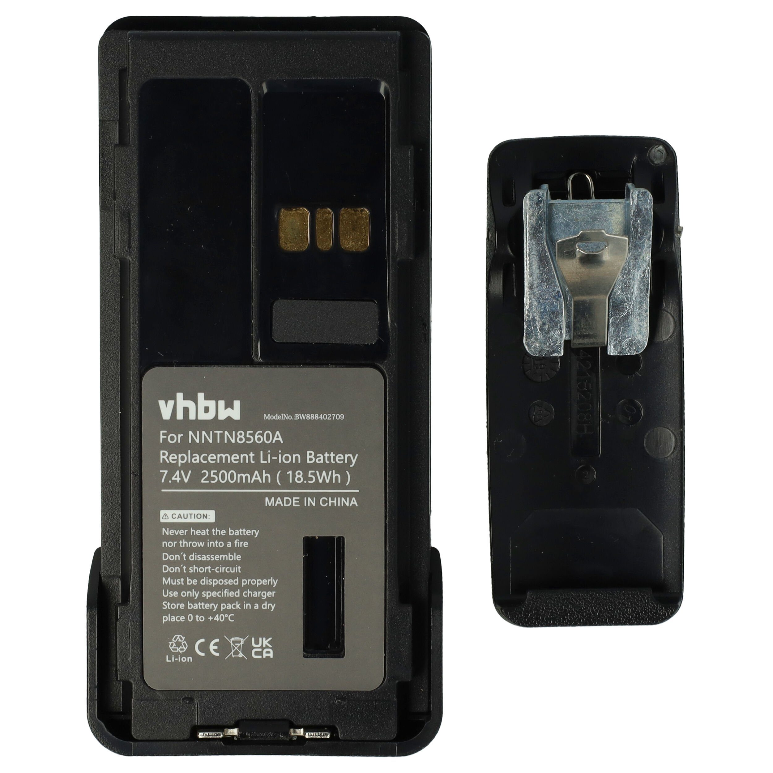 vhbw kompatibel mit Motorola APX 4000, 3000, 1000 Akku Li-Ion 2500 mAh (7,4 V)