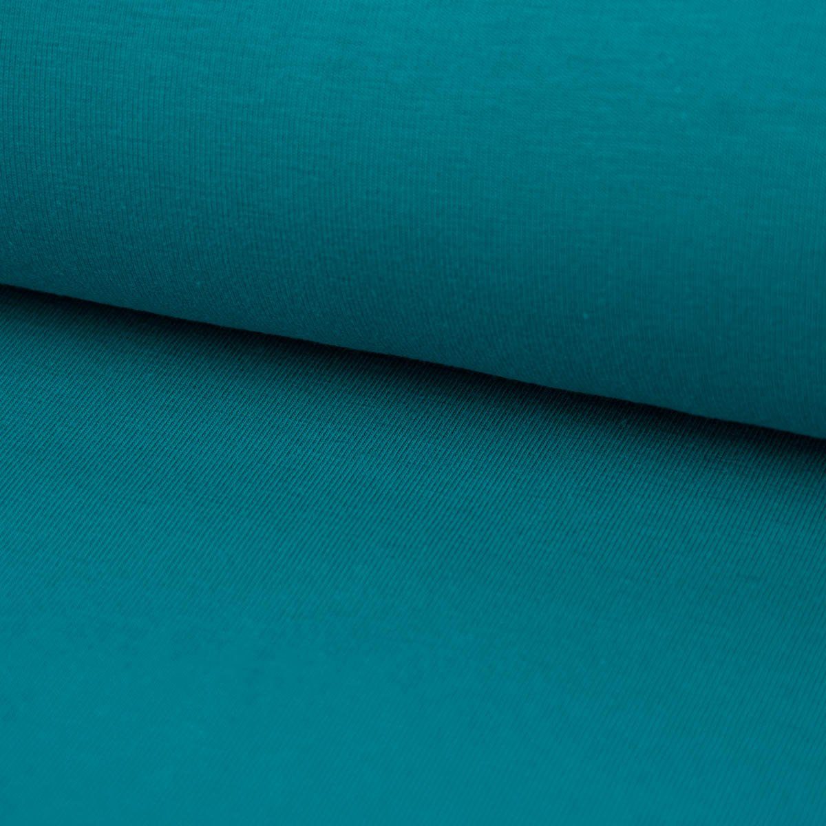 SCHÖNER LEBEN. Stoff Baumwolljersey Meterware Organic Bio Jersey einfarbig petrol 150cm, allergikergeeignet