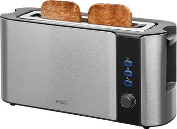 ECG Toaster ST 10630 SS, 1 langer Schlitz, für 2 Scheiben, 1000 W, Langschlitztoaster für zwei Scheiben