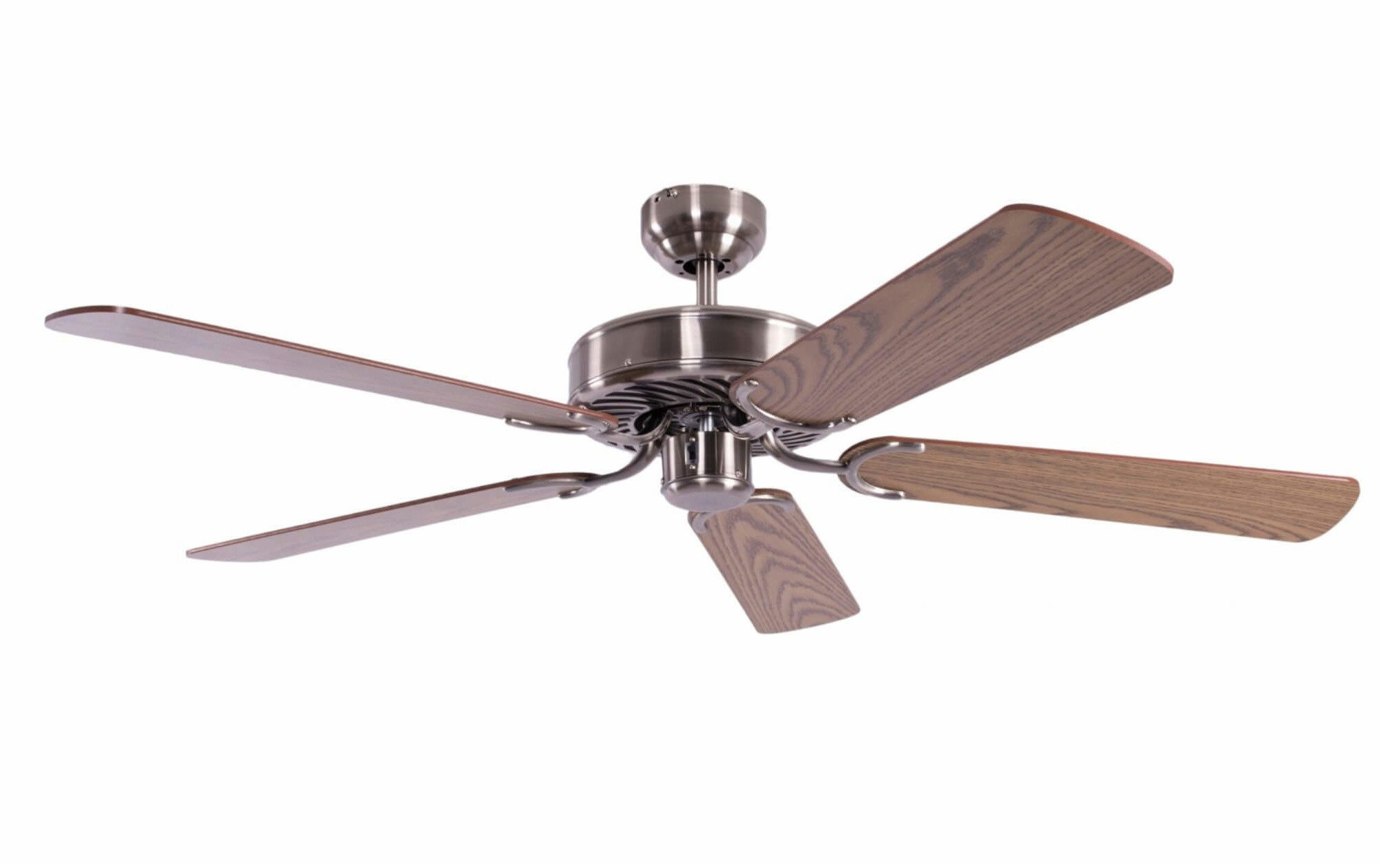 Pepeo Deckenventilator Deckenventilator Potkuri Silber / Eiche, Mit Zugschnur