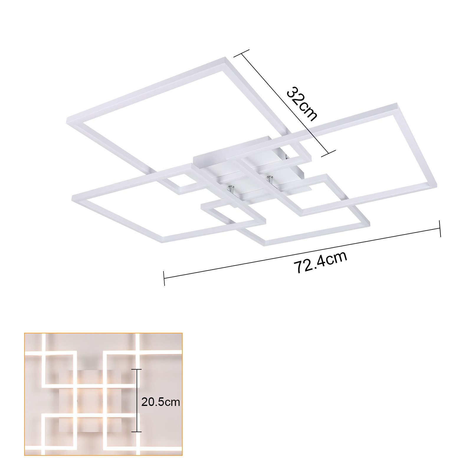 ZMH LED Deckenleuchte Wohnzimmer 2/4 Rahmen günstig online kaufen