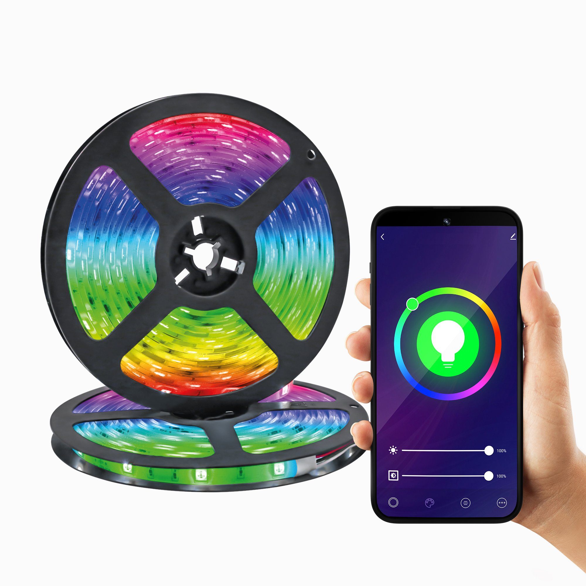 XCOAST LED-Streifen 2m SMARTES SELBSTKLEBENDES LED BAND, dimmbar, 90cm Netz günstig online kaufen