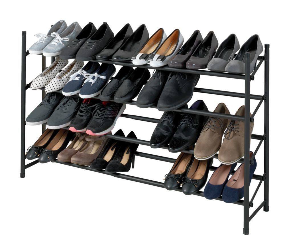 WENKO Schuhregal Teleskop-Schuhregal, schwarz, WENKO