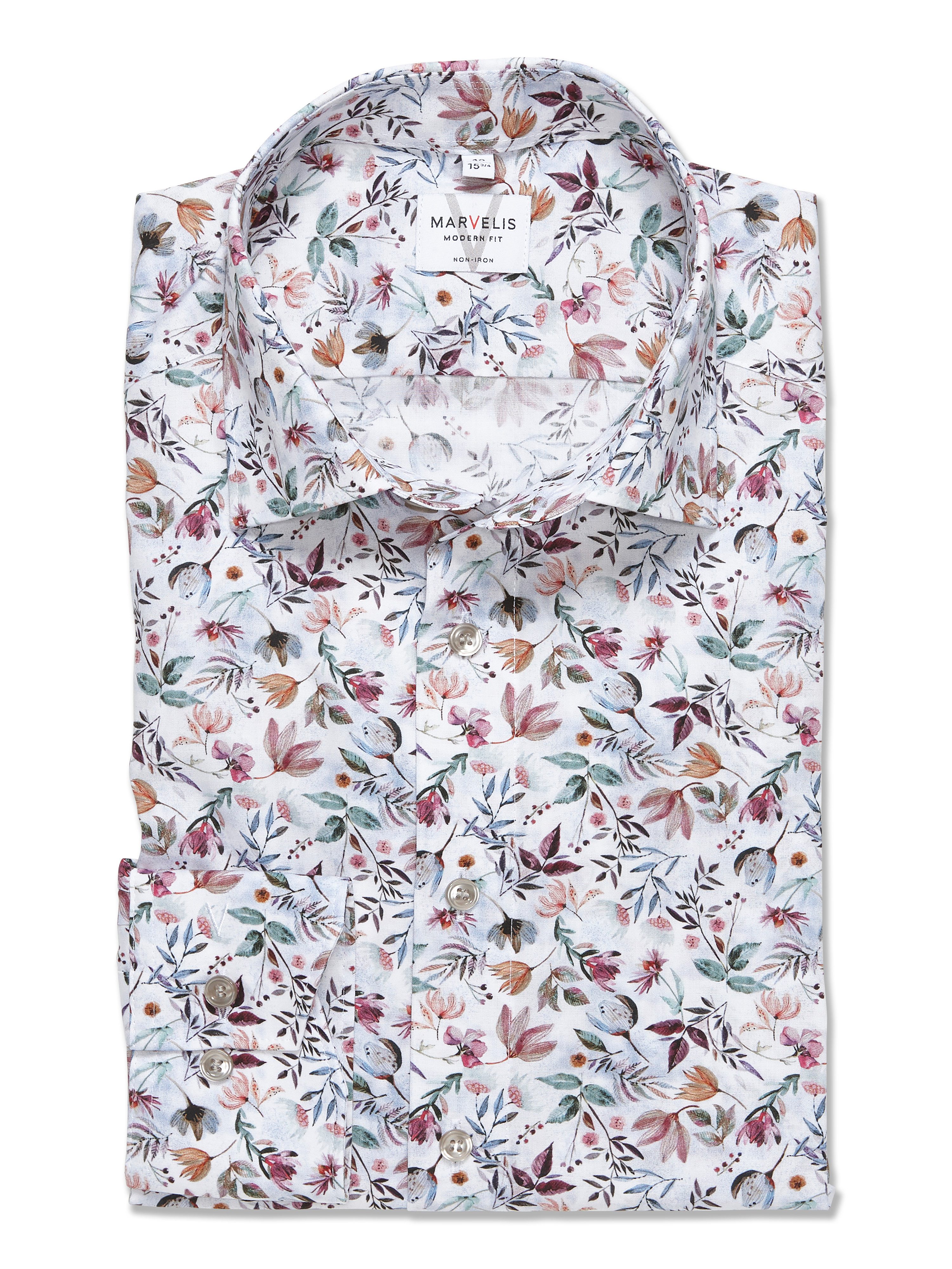 MARVELIS Langarmhemd mit floralem Allover-Print günstig online kaufen