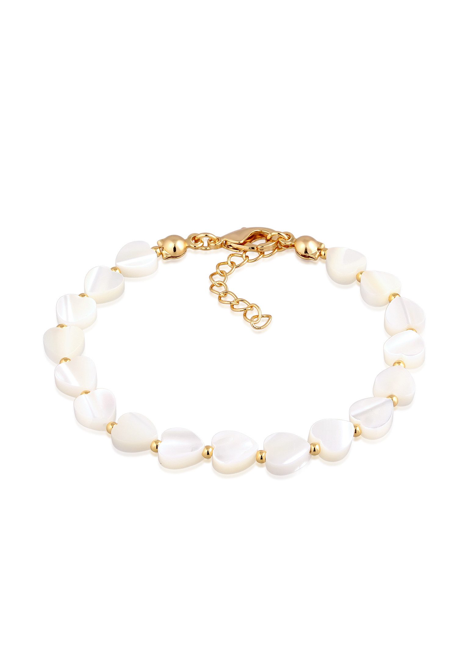 Elli Armband Muschel Herzen Kette Silberfarben (kein Set, 1-tlg)