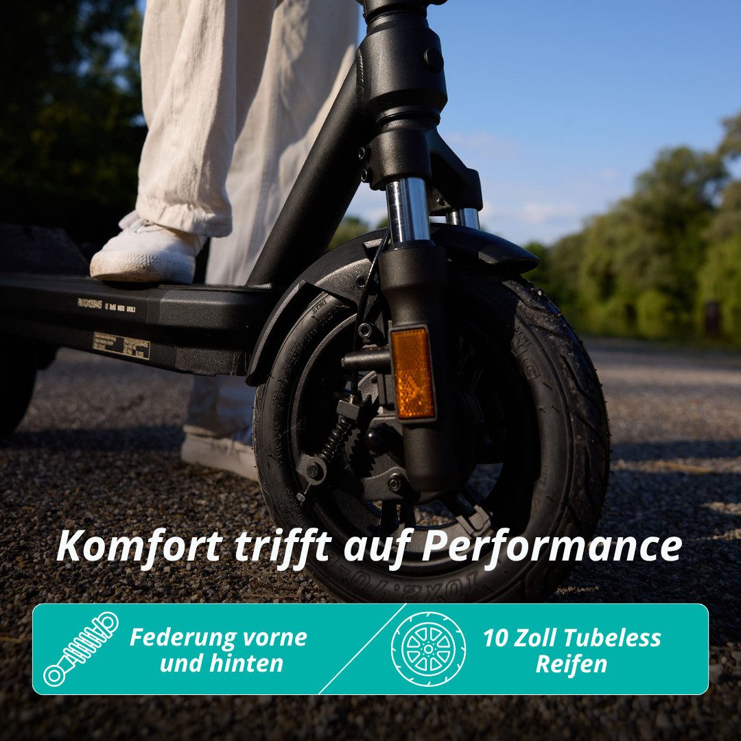 VMAX E-Scooter VX2 Hub E-Scooter, 90 km Reichweite, 500W, Straßenzulassung, 500 W, 20 km/h, 90 km Reichweite, Straßenzulassung, mit Blinkern, Vollgefedert