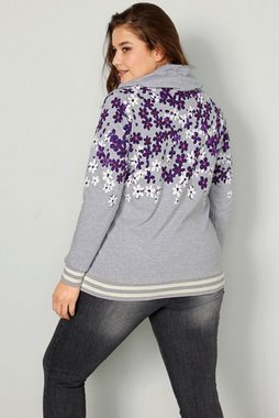 Janet & Joyce Sweatshirt Sweatshirt Regular Fit Blüten-Print Stehkragen