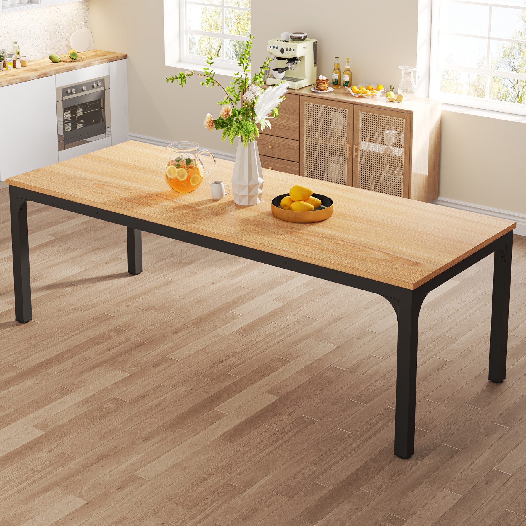 Tribesigns Esstisch 200cm Holz-Esstisch für 8-10, Industrieller rechteckiger Küchentisch – Bild 2 von 5