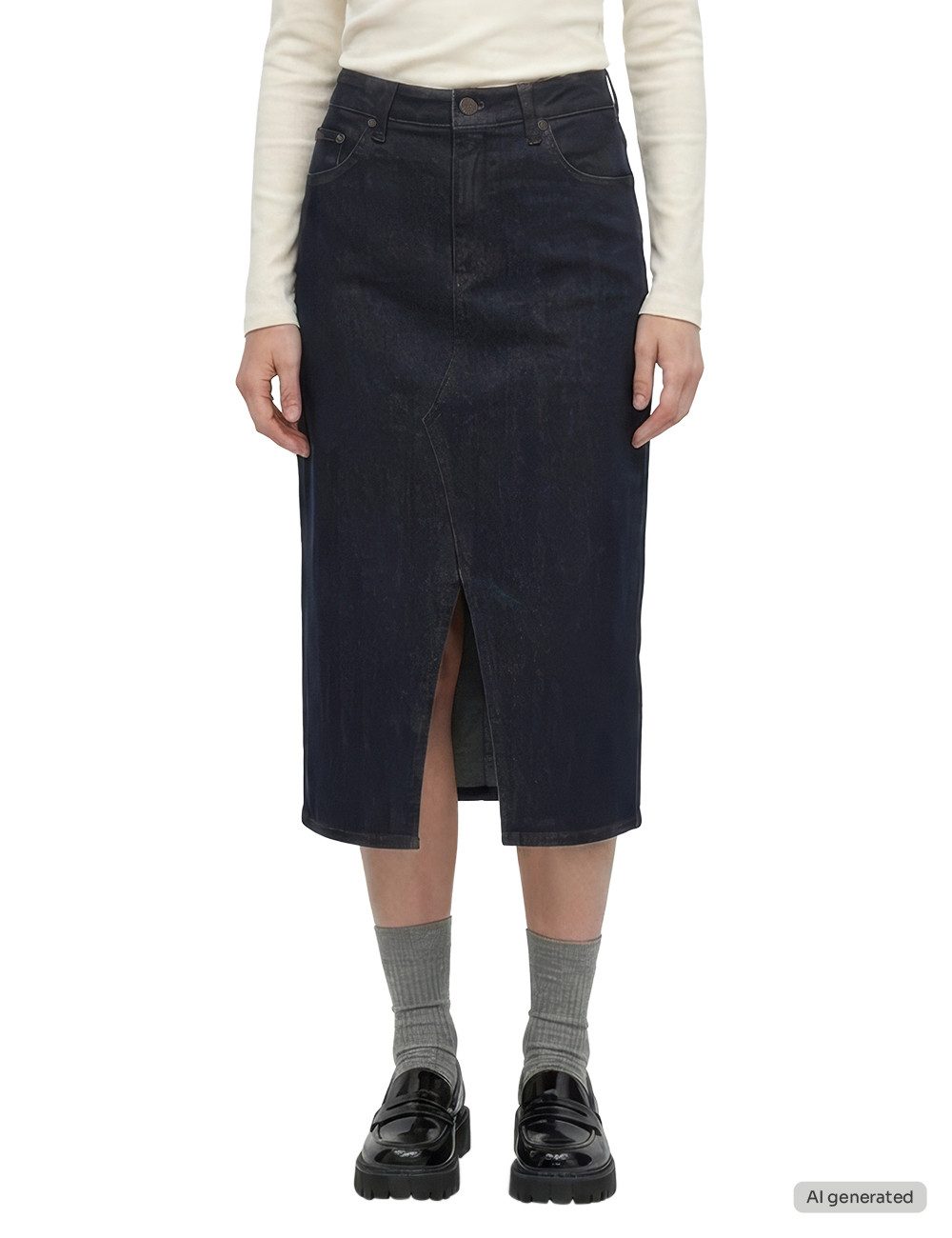 MUSTANG Maxirock Damen Style Eureka Denim Skirt