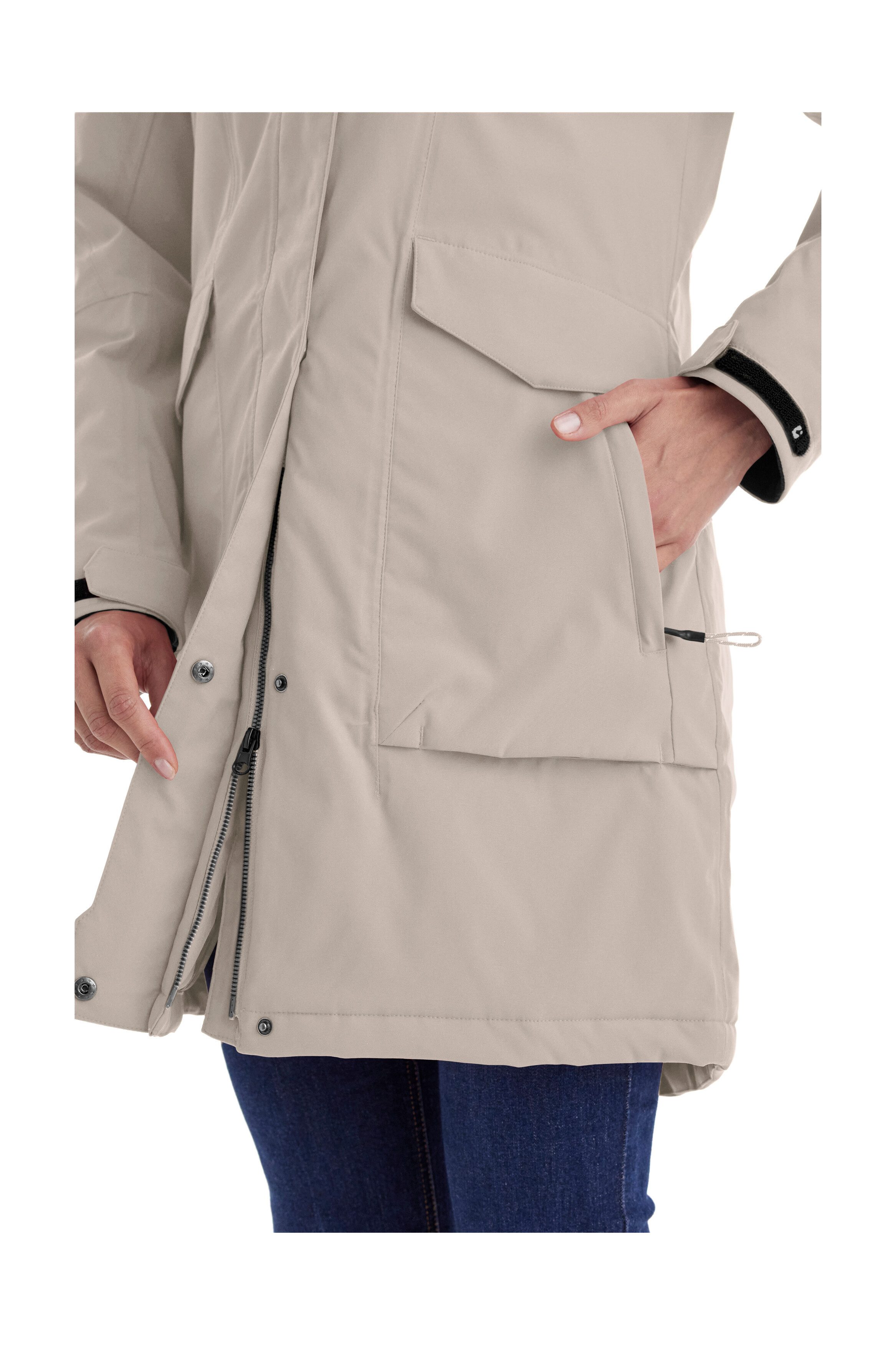 Killtec Parka Damen Funktionsparka Wasserdichter, atmungsaktiver Damenparka mit abnehmbarer Kapuze