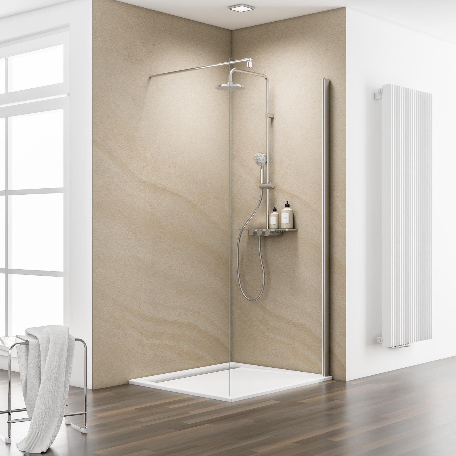 Schulte Walk-in-Dusche MasterClass M8 Duschwand 120x200 cm, Sicherheitsglas günstig online kaufen