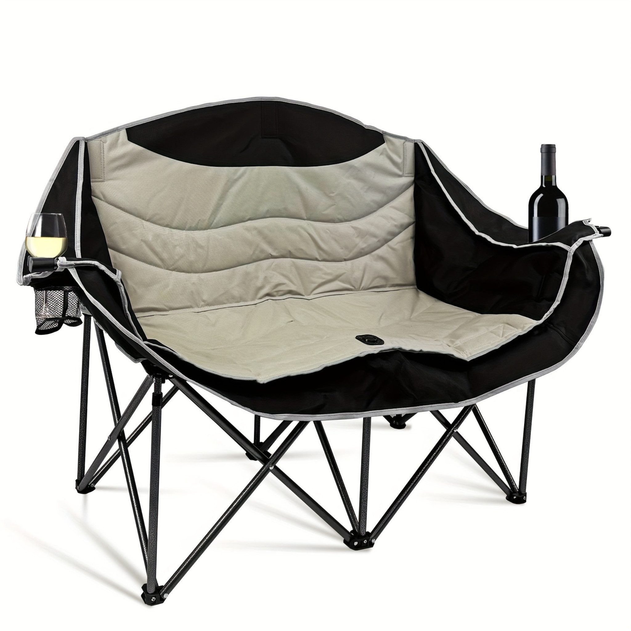 Norvéa Home Campingstuhl Doppel Campingstuhl klappbar 2-Sitzer gepolstert mit Tasche (Set bestehend aus 1 Doppel Campingstuhl und 1 Tragetasche), Doppel Campingstuhl klappbar, gepolstert, 2-Sitzer, mit Tragetasche