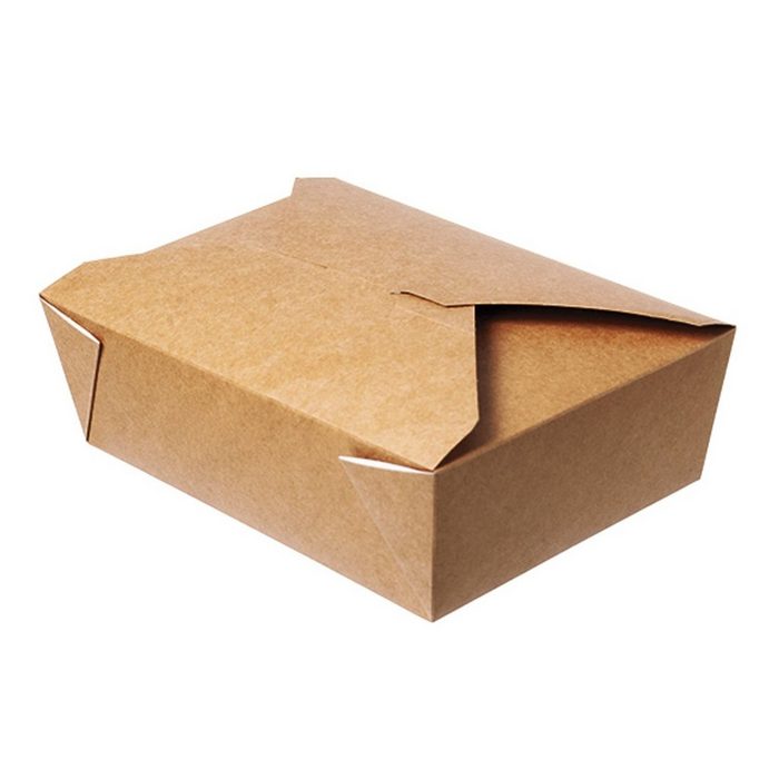 wisefood Lunchbox Papier Lunchbox - rechteckig 1600ml braun Papier (50-tlg)