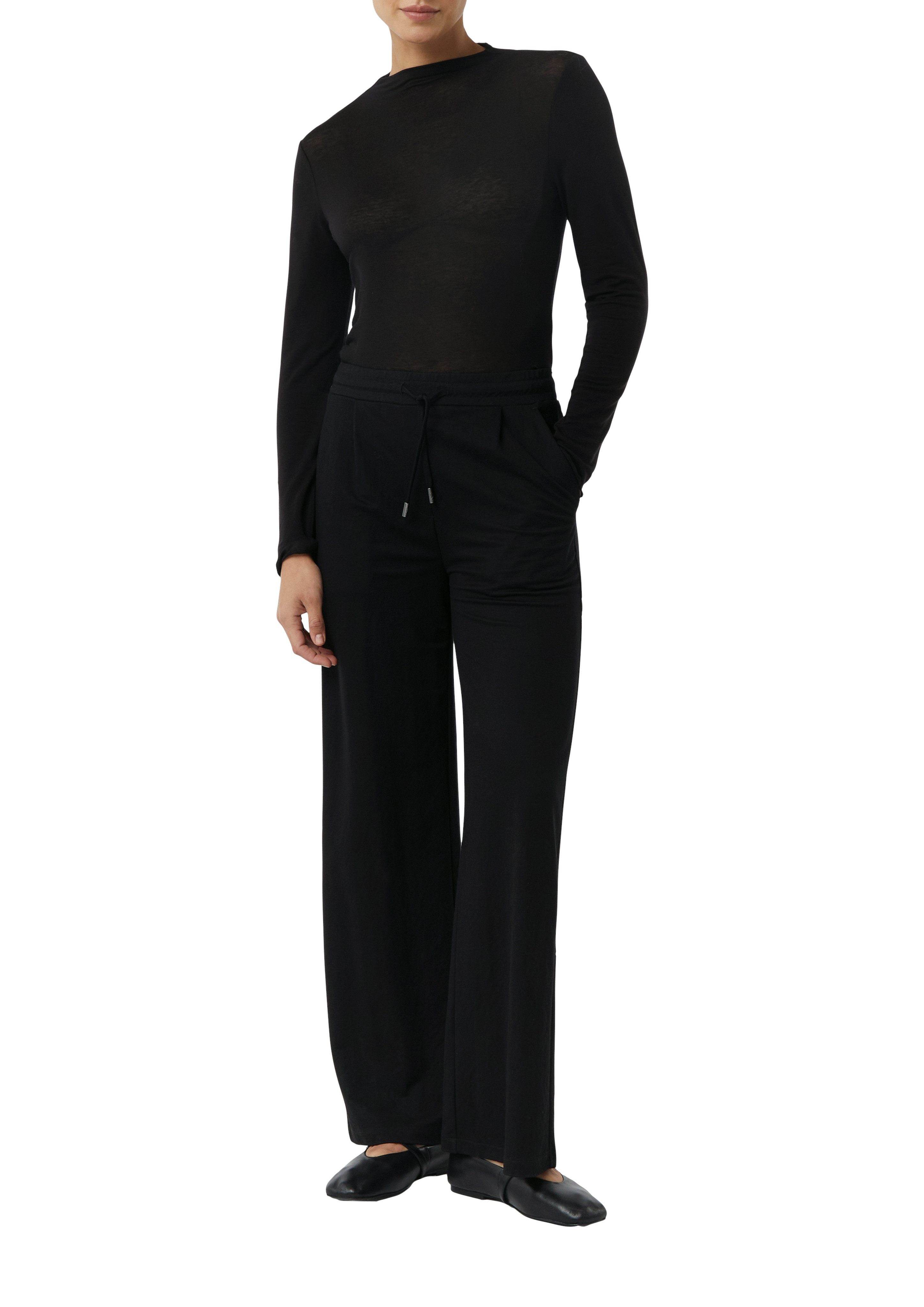 comma casual identity Langarmshirt semitransparente Optik hoher Rundhalsaus günstig online kaufen