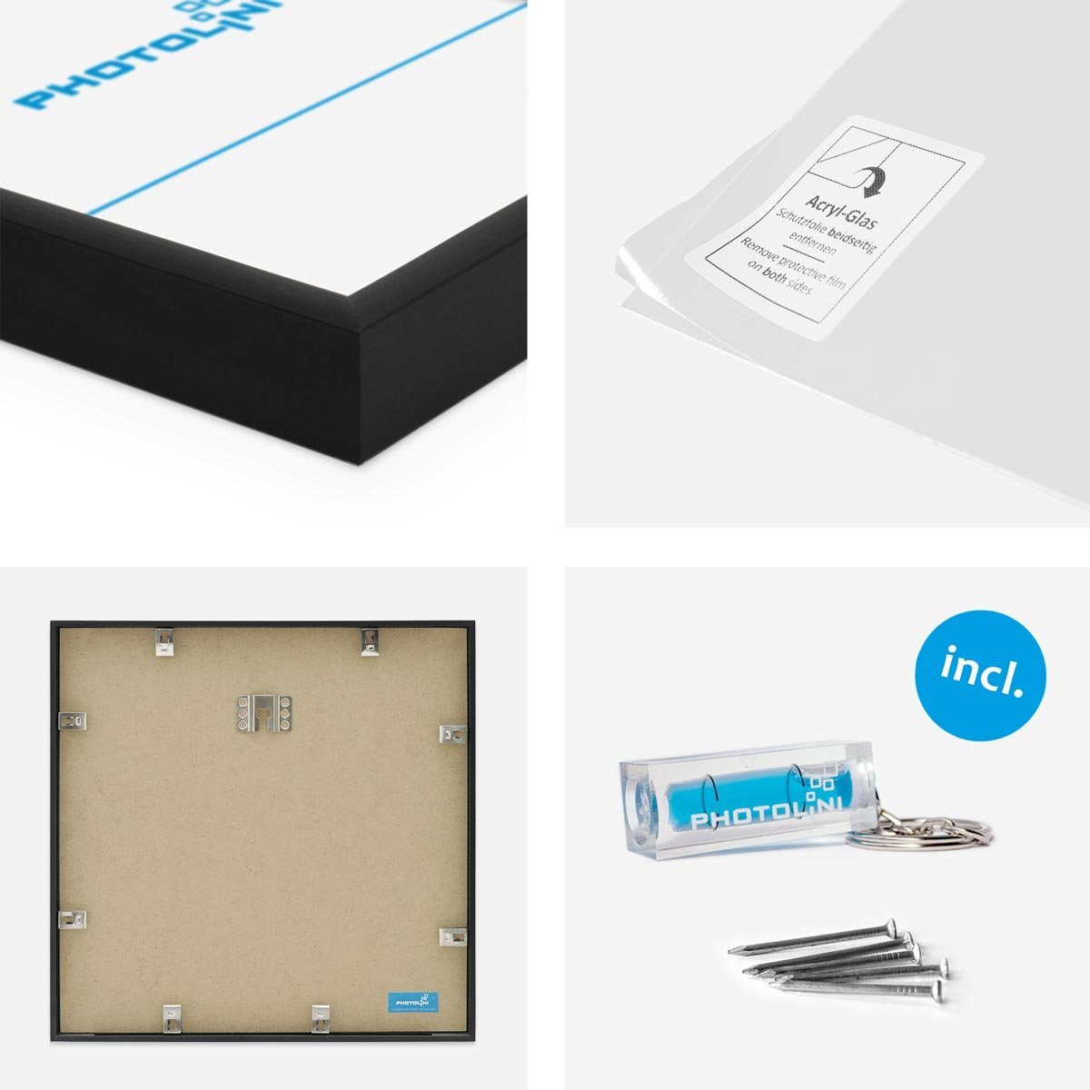PHOTOLINI Bilderrahmen 3er Set Aluminium Modern günstig online kaufen