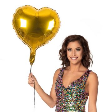 Boland Folienballon Herz Folienballon gold, Herzförmiger Ballon - für Helium und Luft geeignet