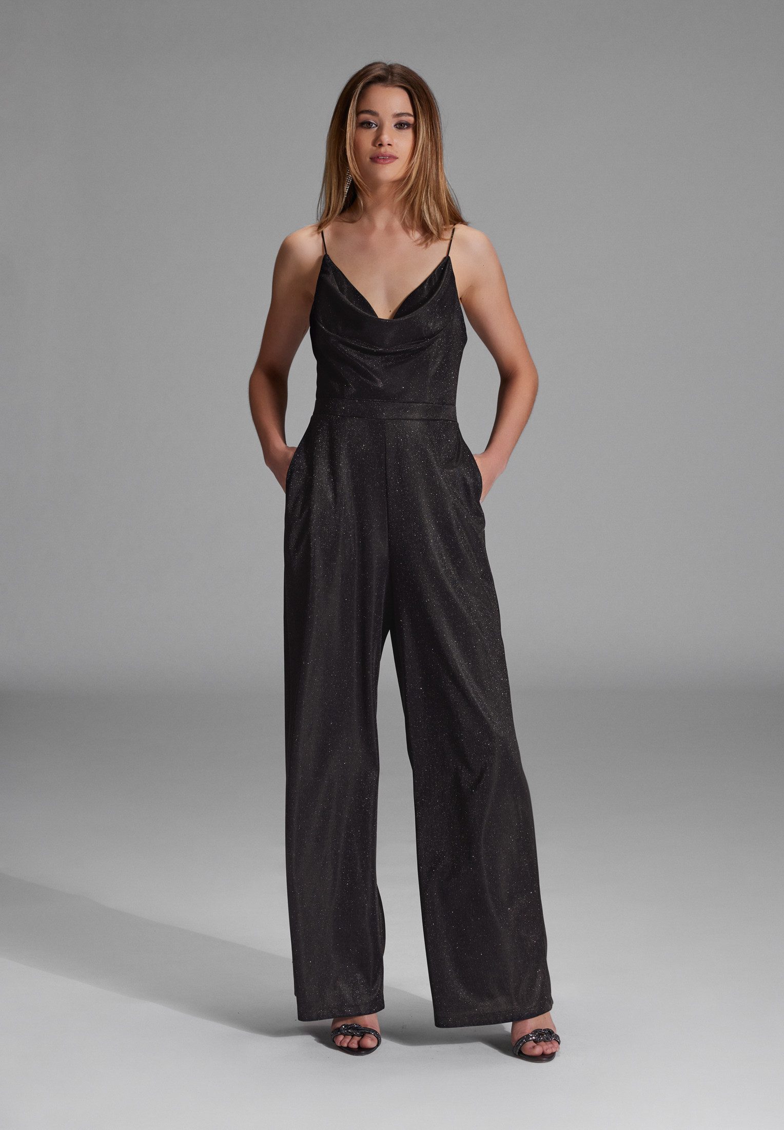 Hey Kyla Jumpsuit - Jumpsuit mit Schimmereffekt Oberteil in figurbetonter P günstig online kaufen
