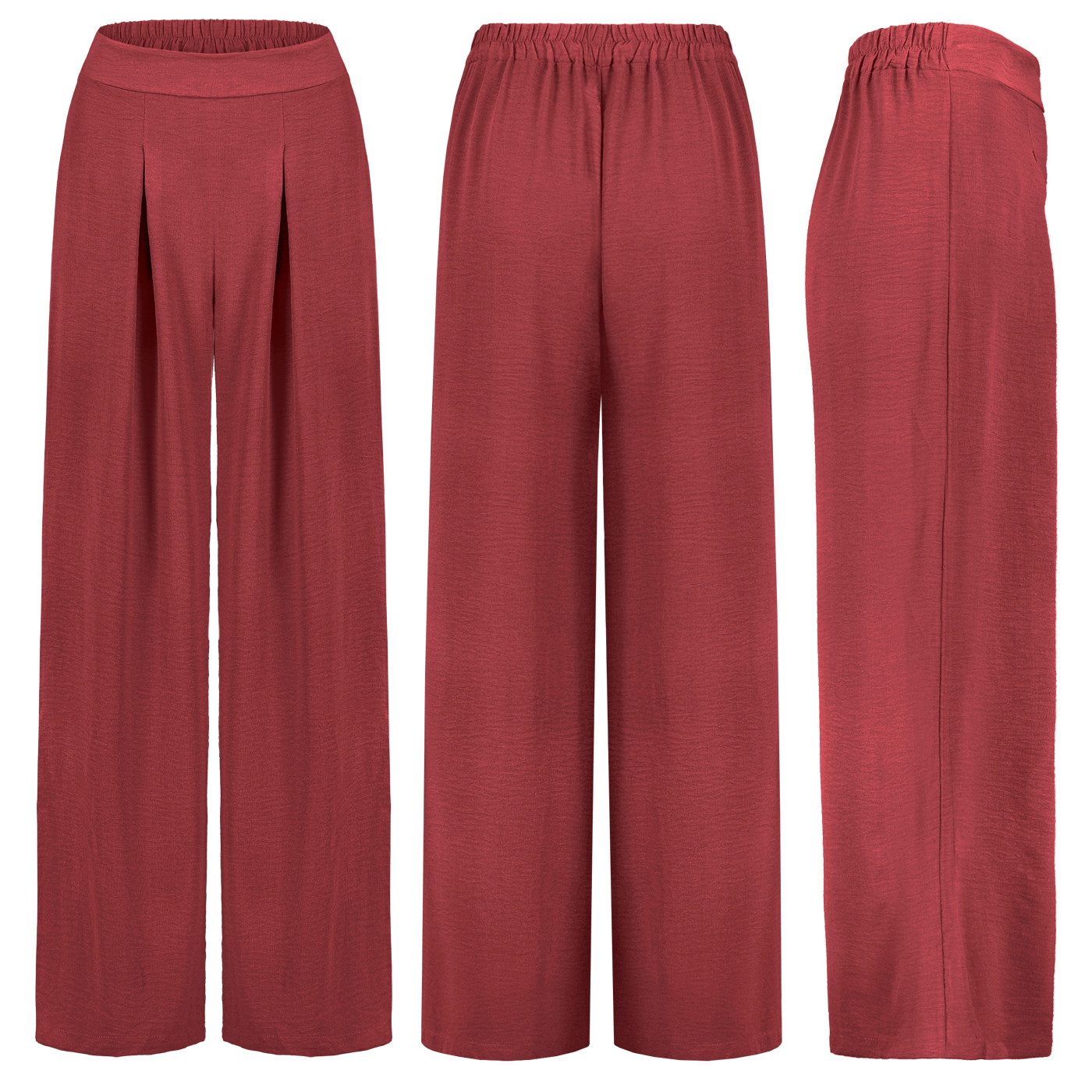 SUBLEVEL Chinos Damen Luftige Sommerhose Freizeit Weit geschnitten Stoff Palazzo-Hose