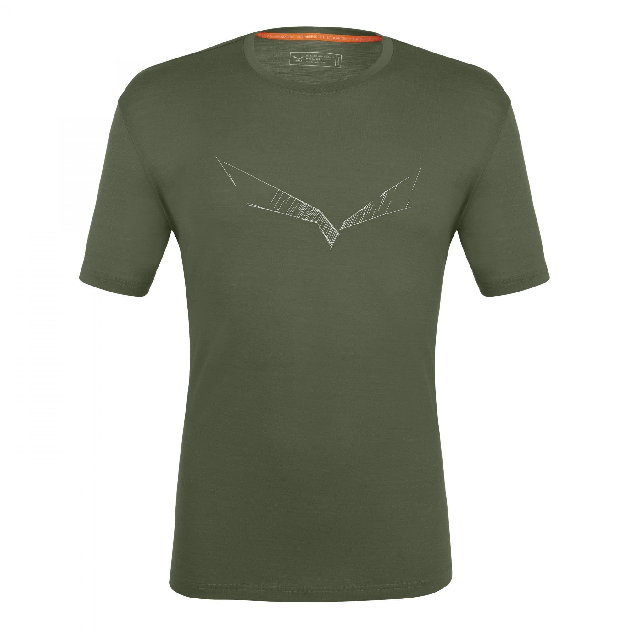Salewa T-Shirt Salewa M Pure Eagle Sketch Am T-shirt Herren Thyme