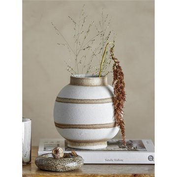 Bloomingville Kugelvase Sahifa, Vase in Weiß/Beige, 18cm, aus Steingut
