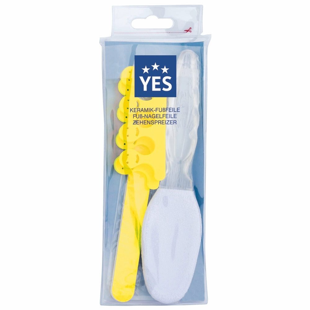 ERBE Maniküre-Pediküre-Set Fußpflege-Set pedi-care Gelb mit Keramik-Fußfeile, 1-tlg.